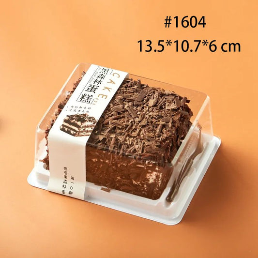 Empaque para cake rectangular 13.5*10.7*6cm con tenedor incluido